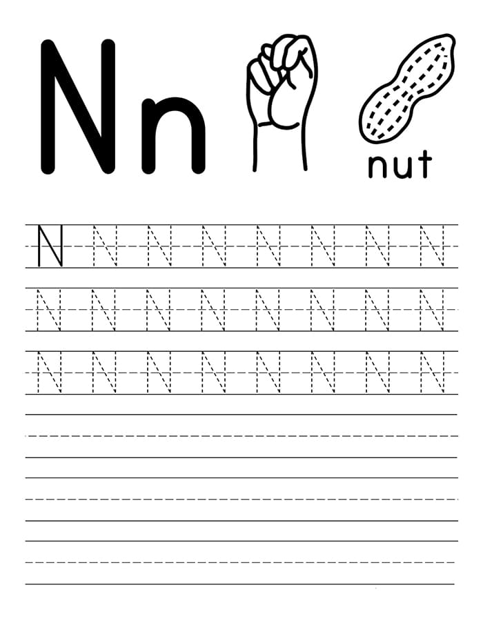 Printable Letter N Tracing Worksheet Free Download And Print For You 