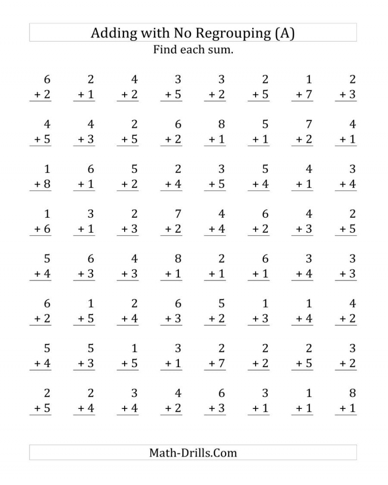 Printable Math Addition Worksheets Printable Math Addition Worksheets