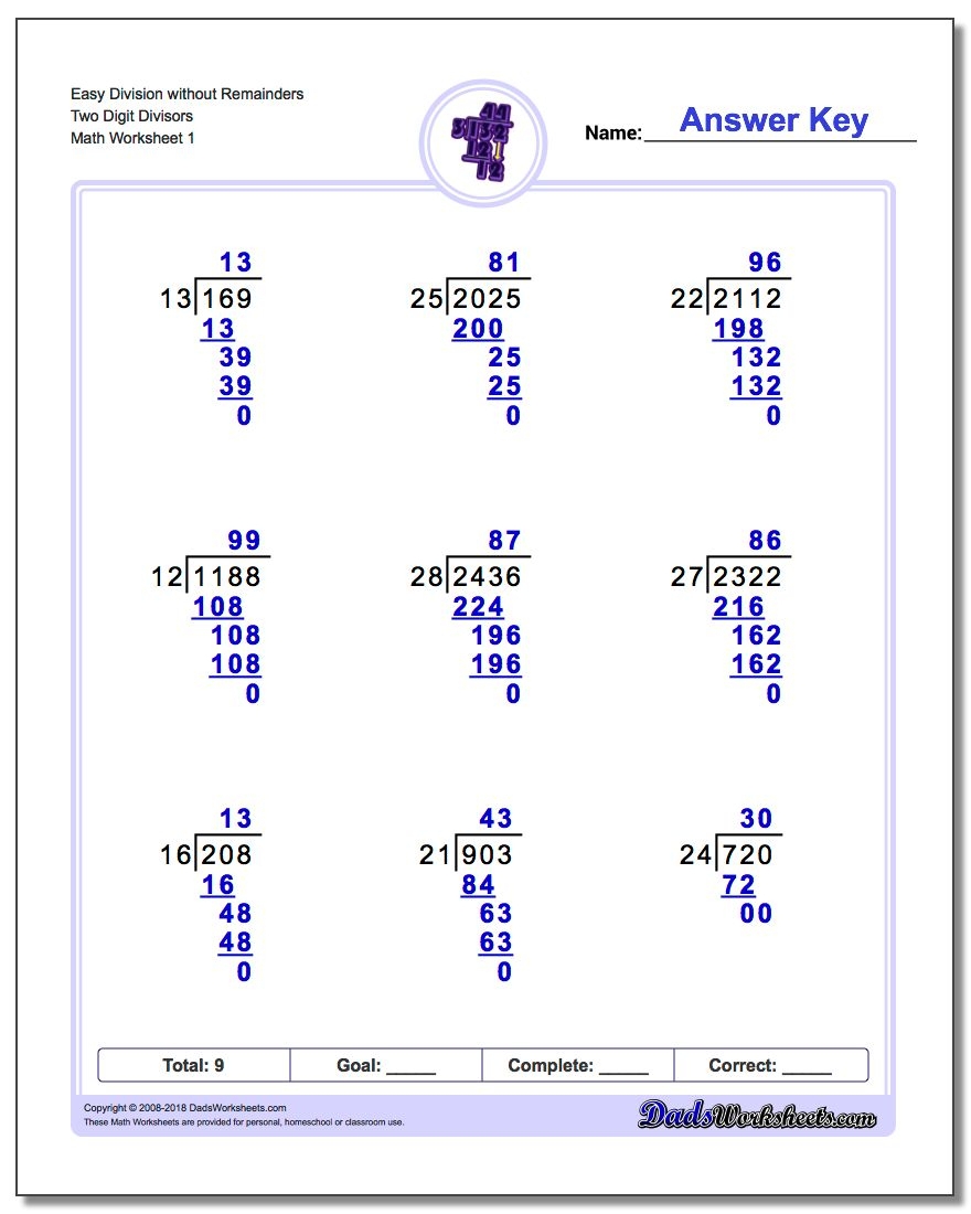 Printable Math Worksheets Long Division Printable Worksheets
