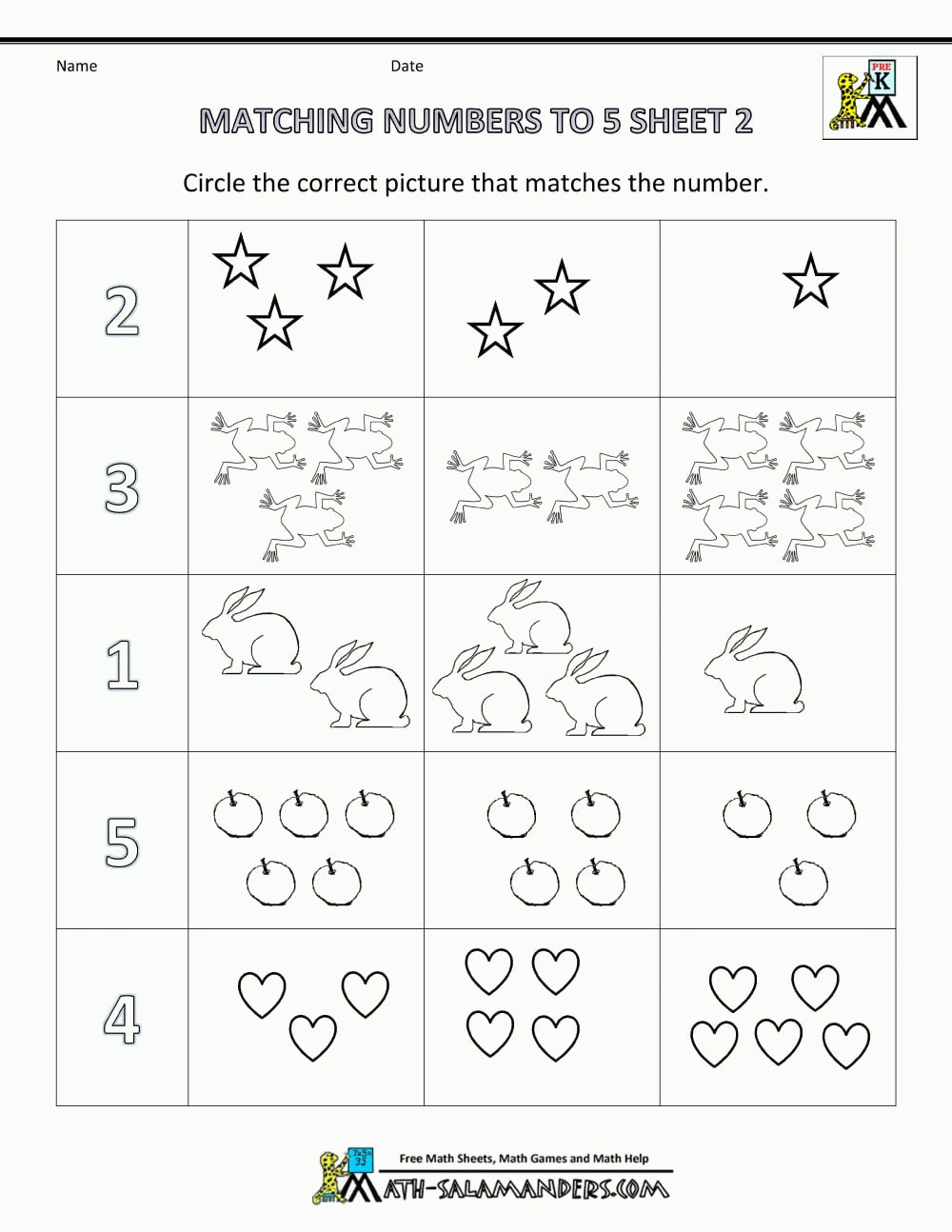Printable Preschool Math Worksheets