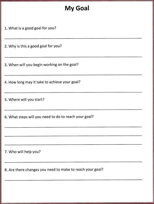 Printable Self Esteem Worksheets For Adults
