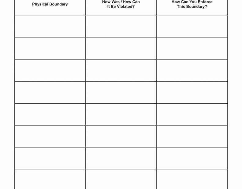 Printable Setting Boundaries Worksheet Printable Calendar