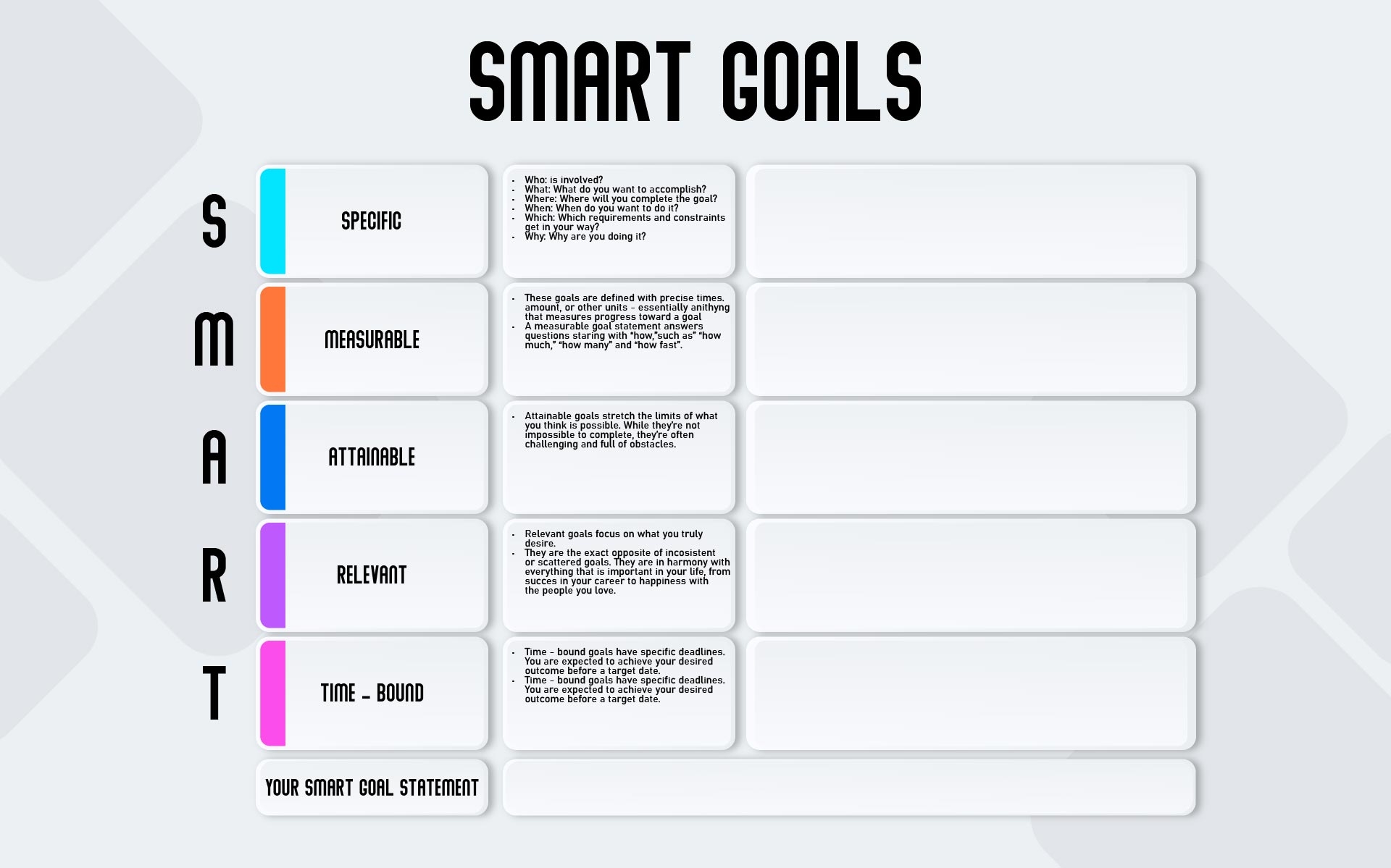 Printable Smart Goals Worksheet