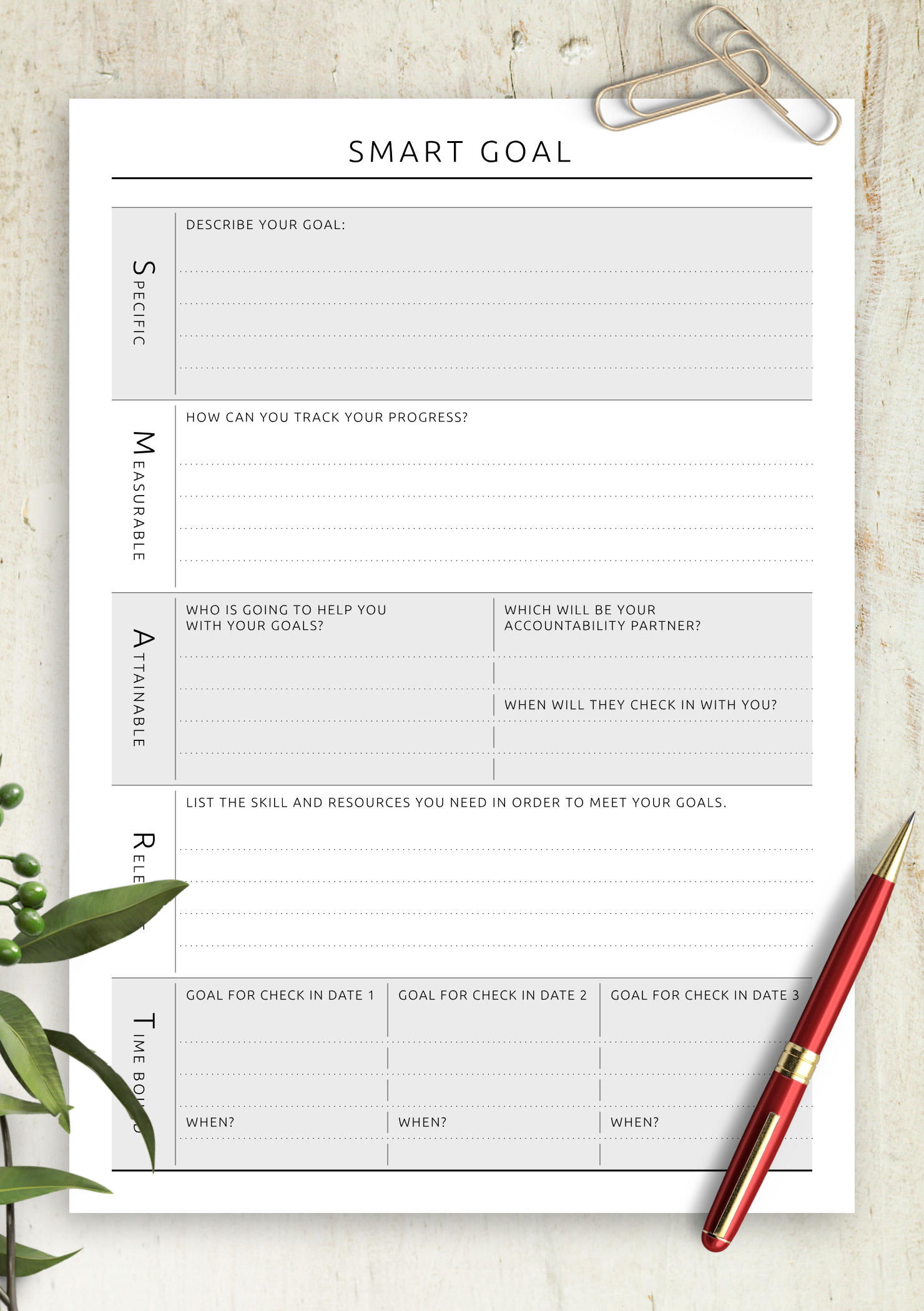 Printable Smart Goals Worksheet Pdf Smart Goals Templ Vrogue co