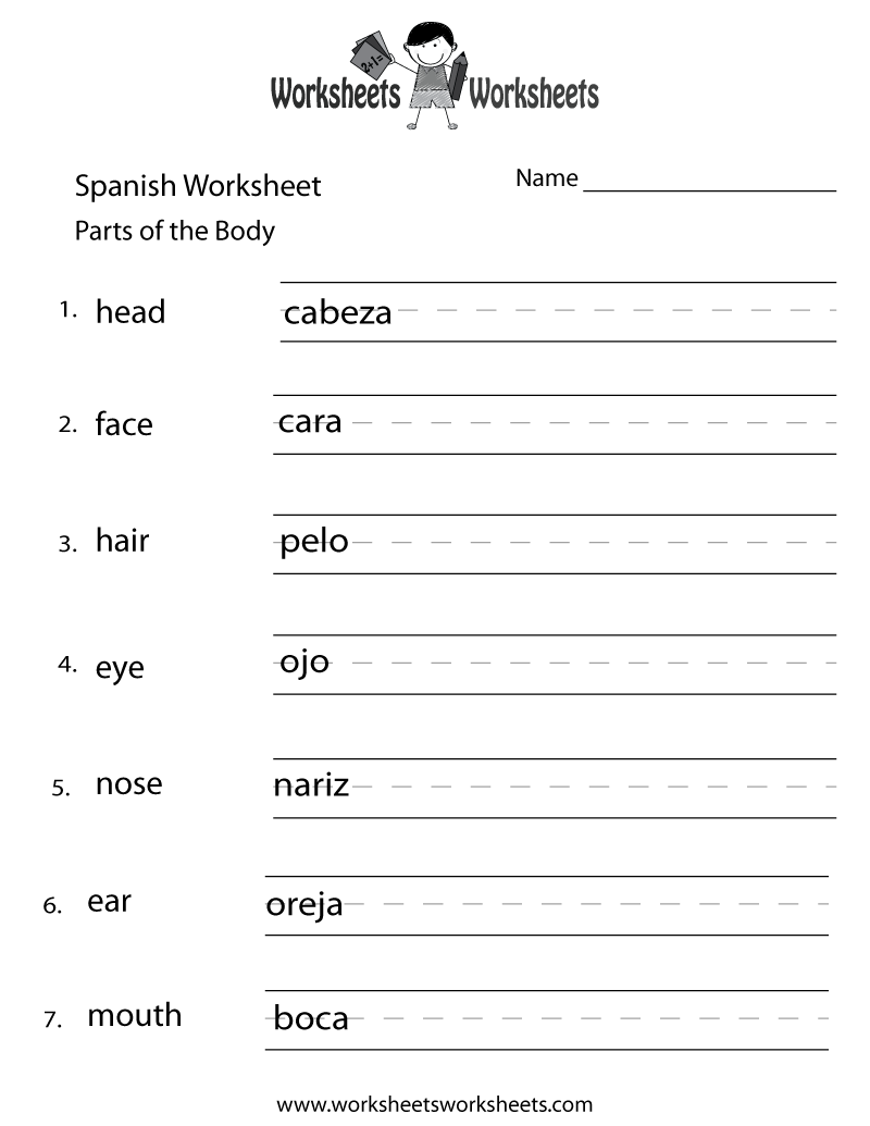 Printable Spanish Worksheets For Beginners Pdf Printable Worksheets