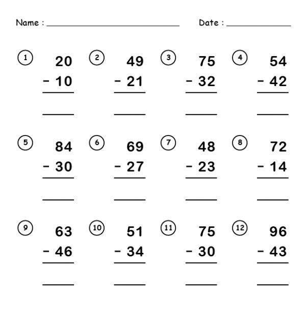 Printable Subtraction Worksheets Math Practice For Kids