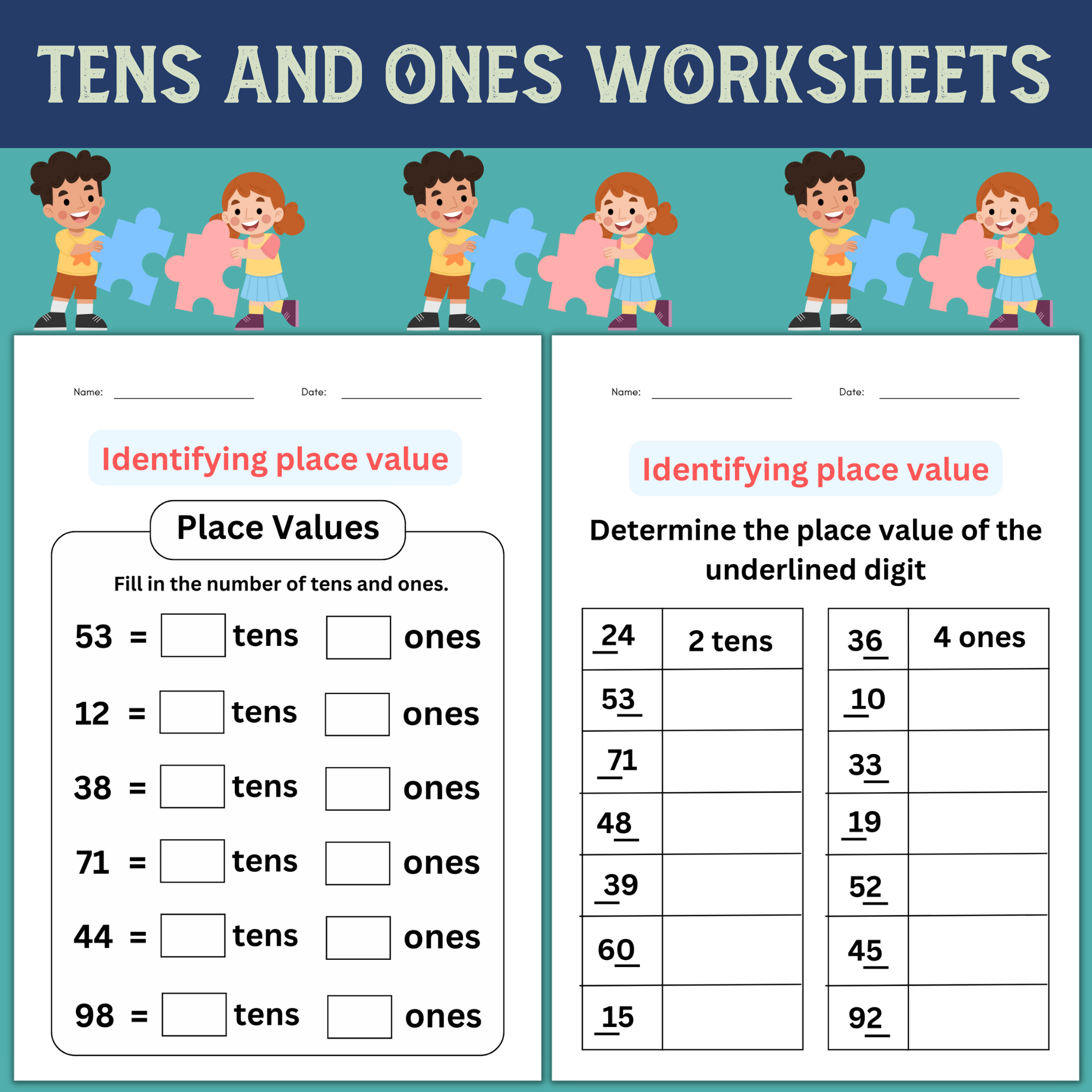 Printable Tens And Ones Worksheets Grade 44 OFF