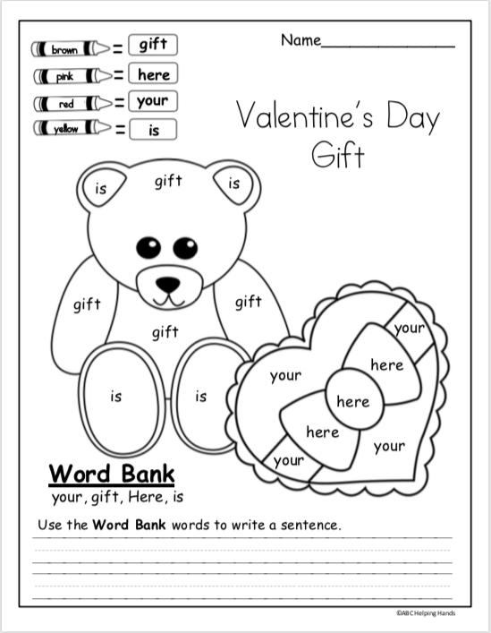 Printable Valentine 39 s Day Worksheets