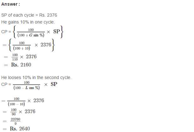 Profit And Loss RS Aggarwal Class 7 Maths Solutions Exercise 11A