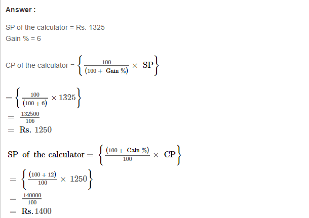 Profit And Loss RS Aggarwal Class 7 Maths Solutions Exercise 11A