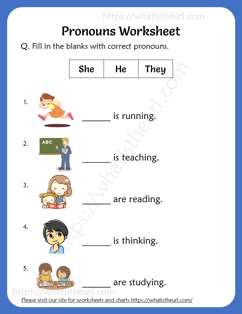 Pronoun Worksheets For Class 2