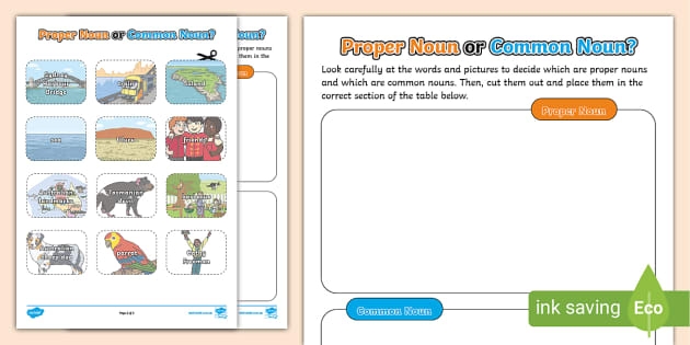 Proper Noun Or Common Noun Worksheet teacher Made 