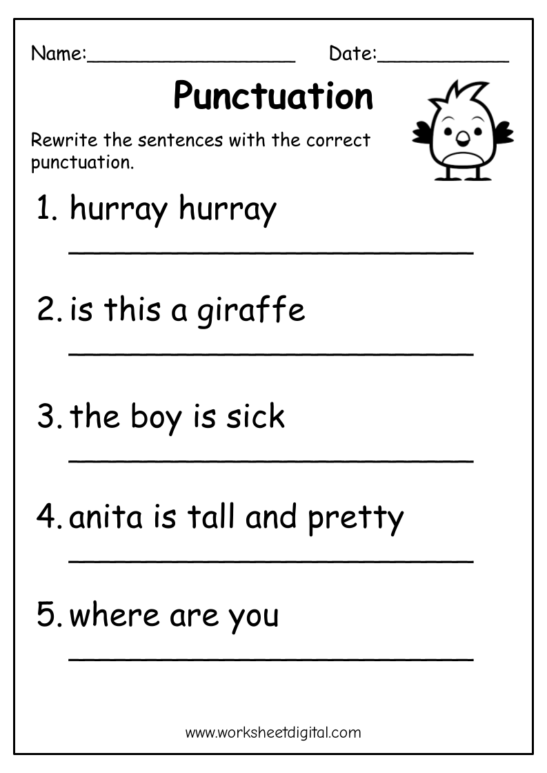 Punctuation Marks Worksheet Digital 1 Teacher Made Resources