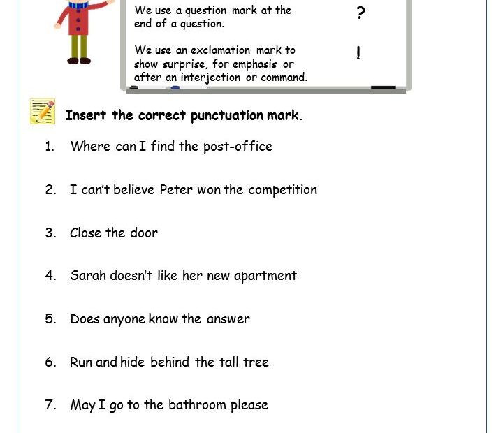 Punctuation Marks Worksheet English Treasure Trove 95E Lecciones De