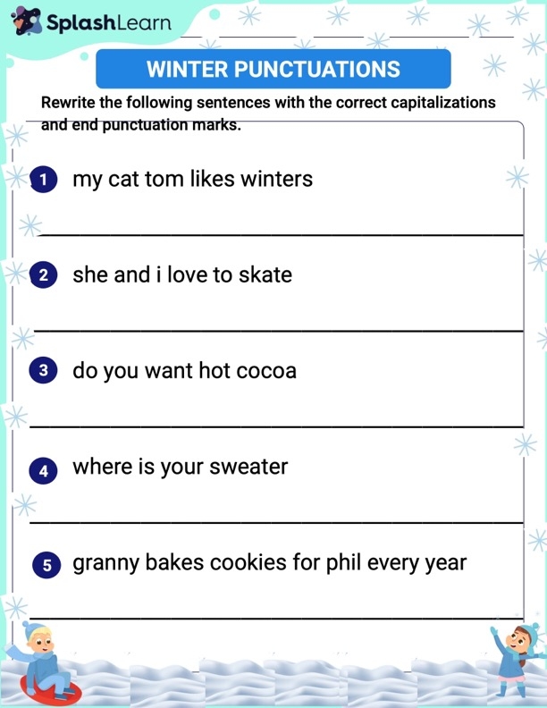 Punctuation Worksheets