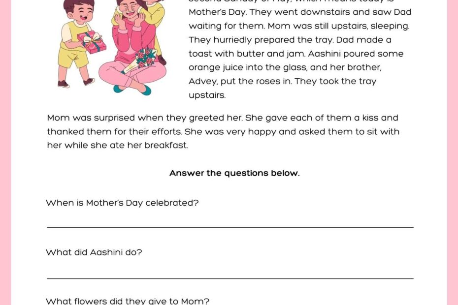 Reading Comprehension For Class 1 And Class 2 Mobotoy