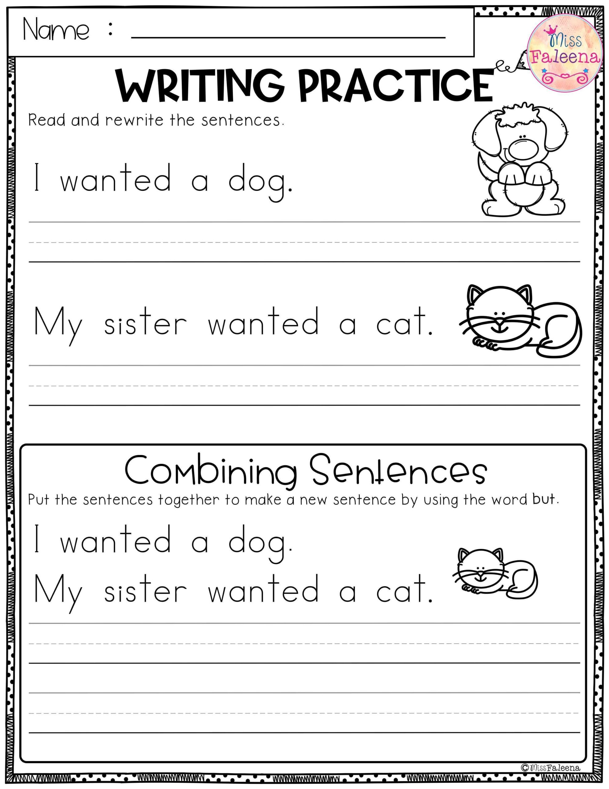 Second Grade Handwriting Practice
