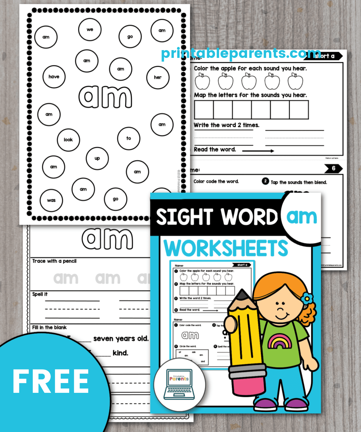 Sight Word Am Worksheets Printable Parents