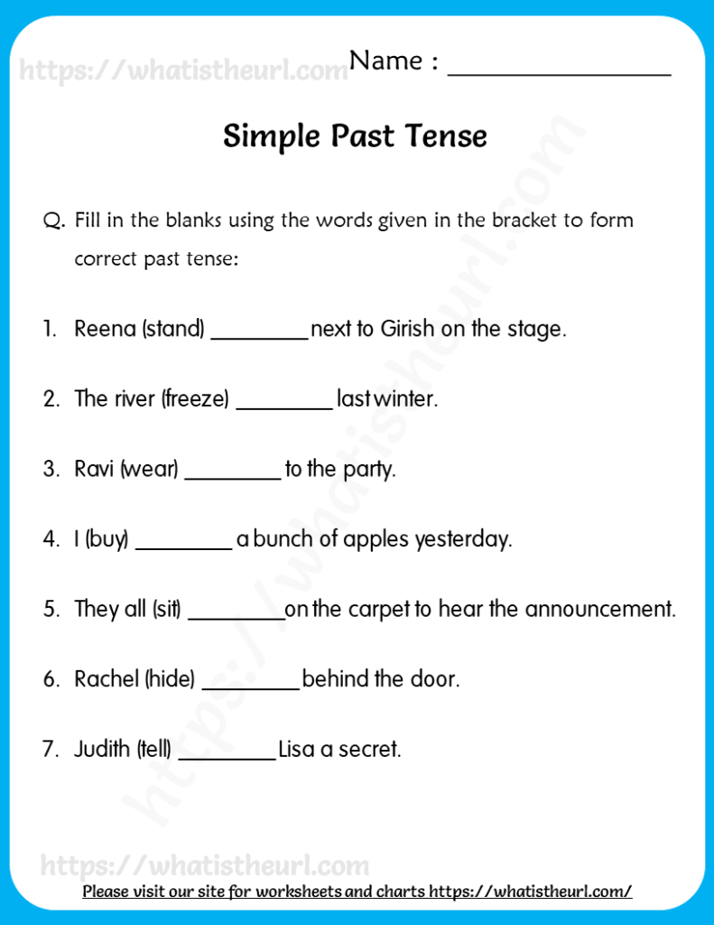 Simple past tense worksheet 2 Your Home Teacher