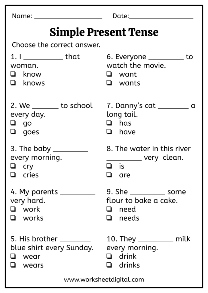 Simple Present Tense Worksheet Digital 1 Teacher Made Resources