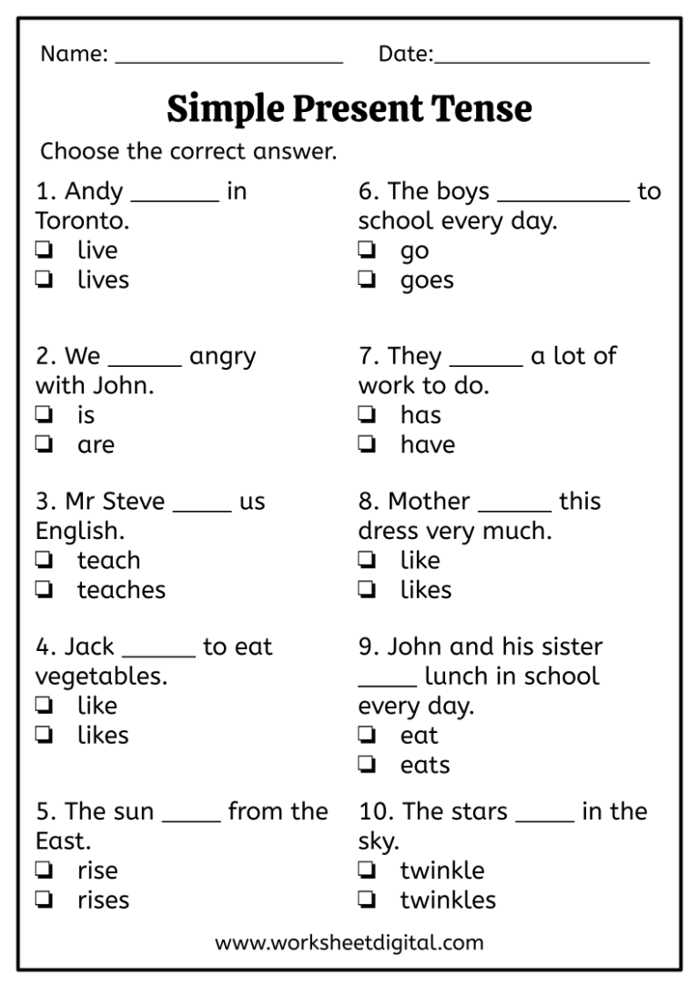 Simple Present Tense Worksheet Digital The Best Porn Website