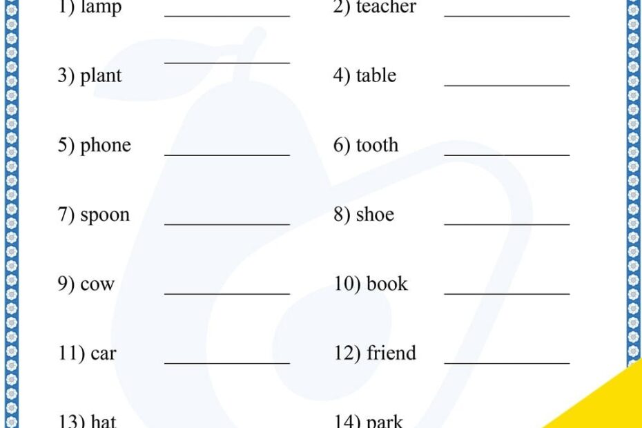 Singular And Plural 3 Skoolon Worksheets Library