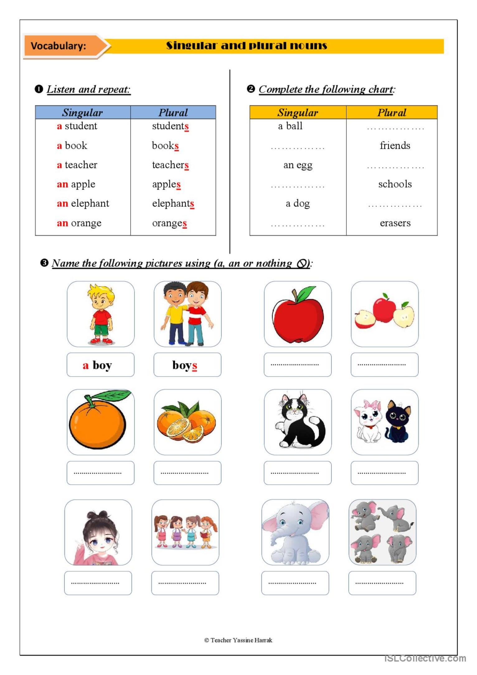 Singular And Plural Nouns Worksheets Identifying Singular And Plural 