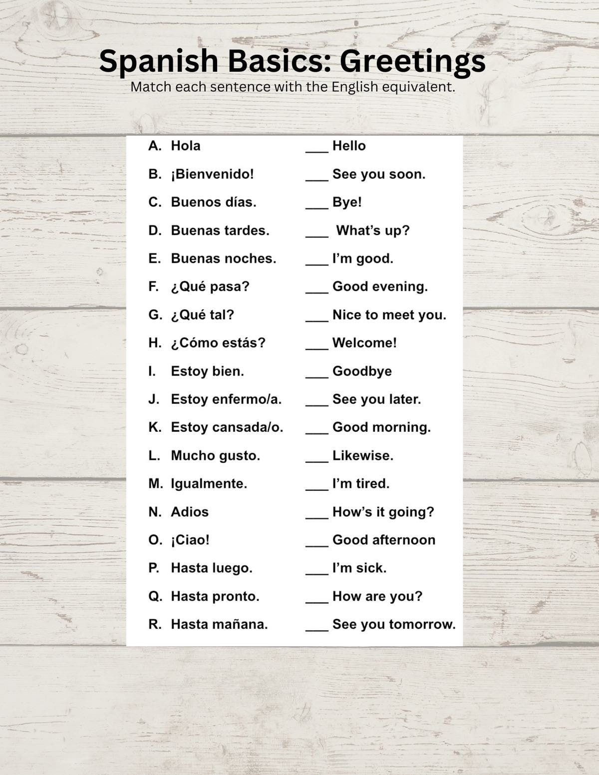Spanish Worksheets For Kids Printable Spanish Homeschool Activity 