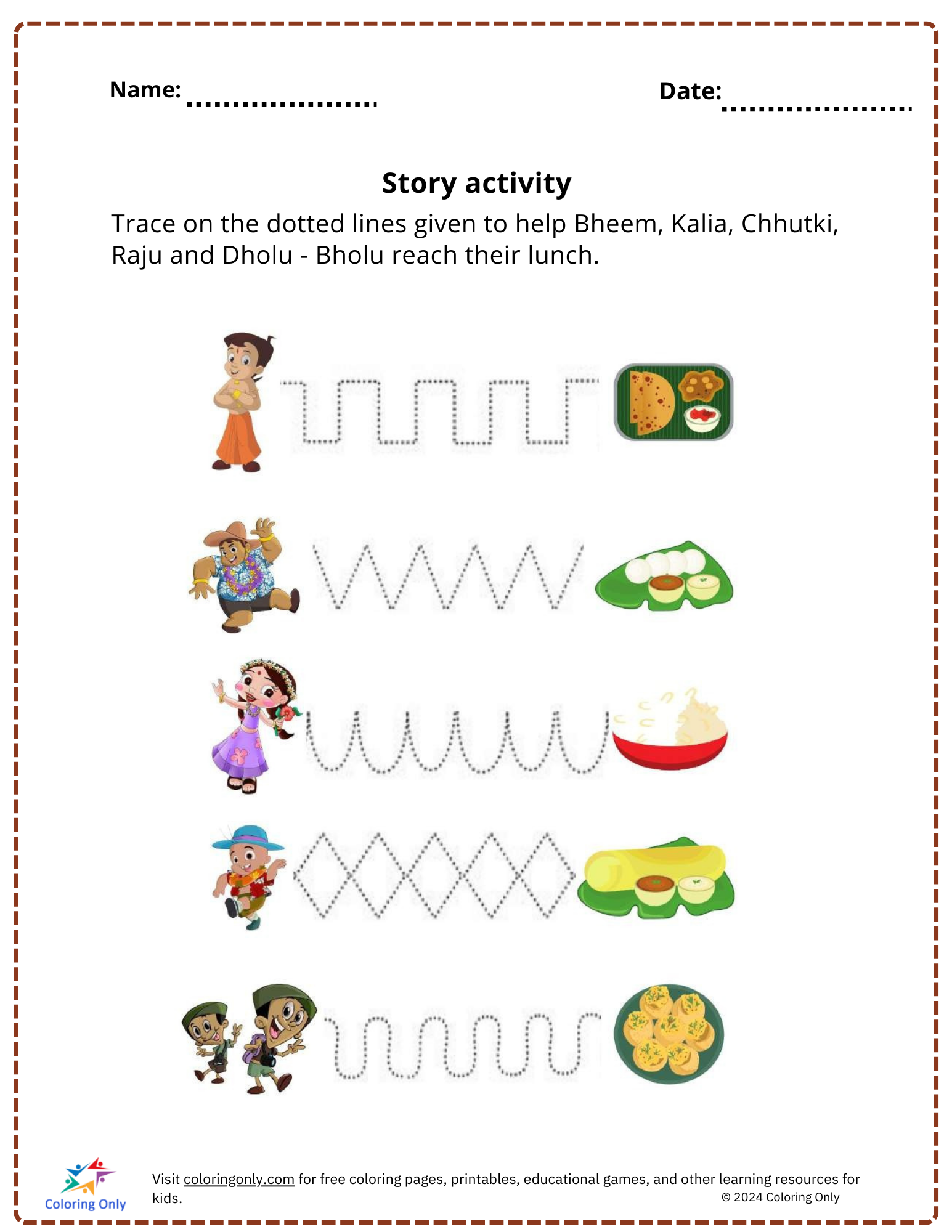 Story Activity Free Printable Worksheet