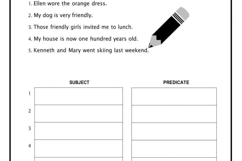 Subject Predicate Worksheet Have Fun Teaching Worksheets Library