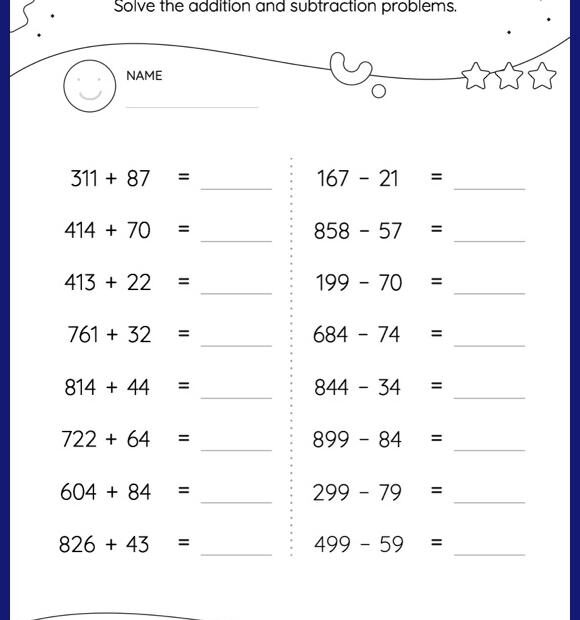 Subtraction 3rd Grade Math Worksheets 3rd Grade Math Worksheets