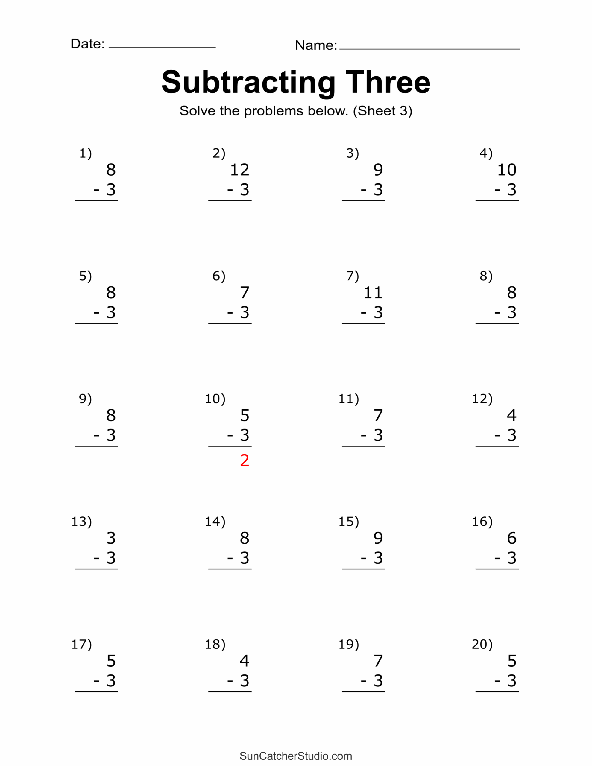 Subtraction Worksheets Free Printable Math Drills Free Printables 