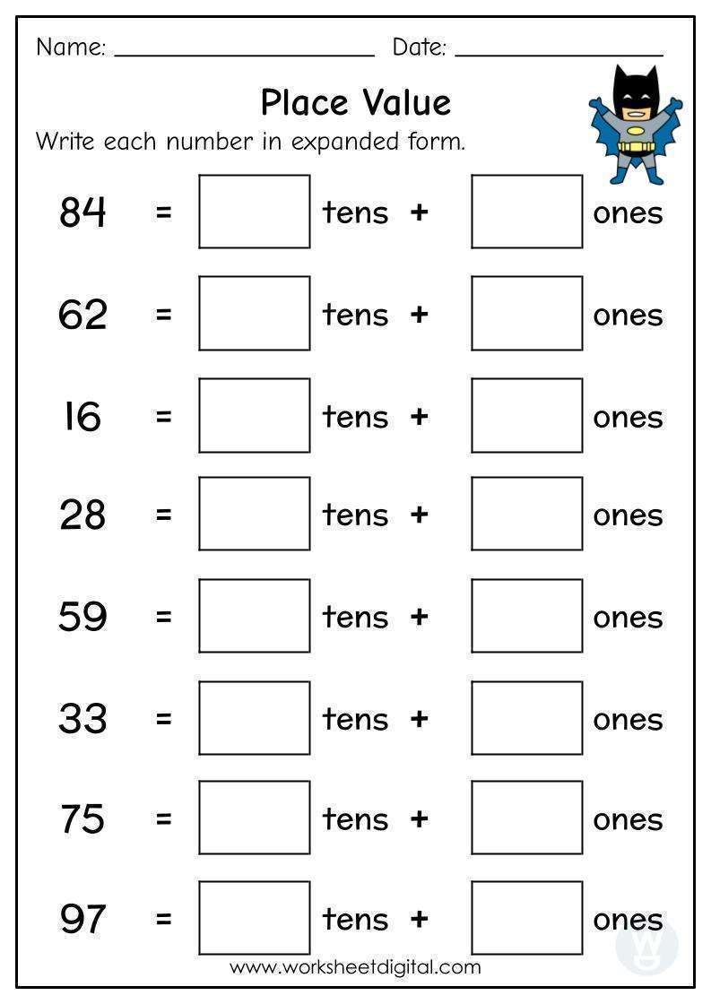 Tens Ones Worksheet Have Fun Teaching Worksheets Library