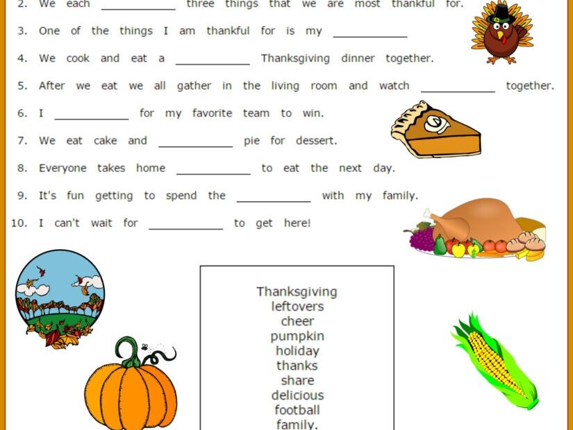Thanksgiving Printable Worksheets Middle School Printable Worksheets