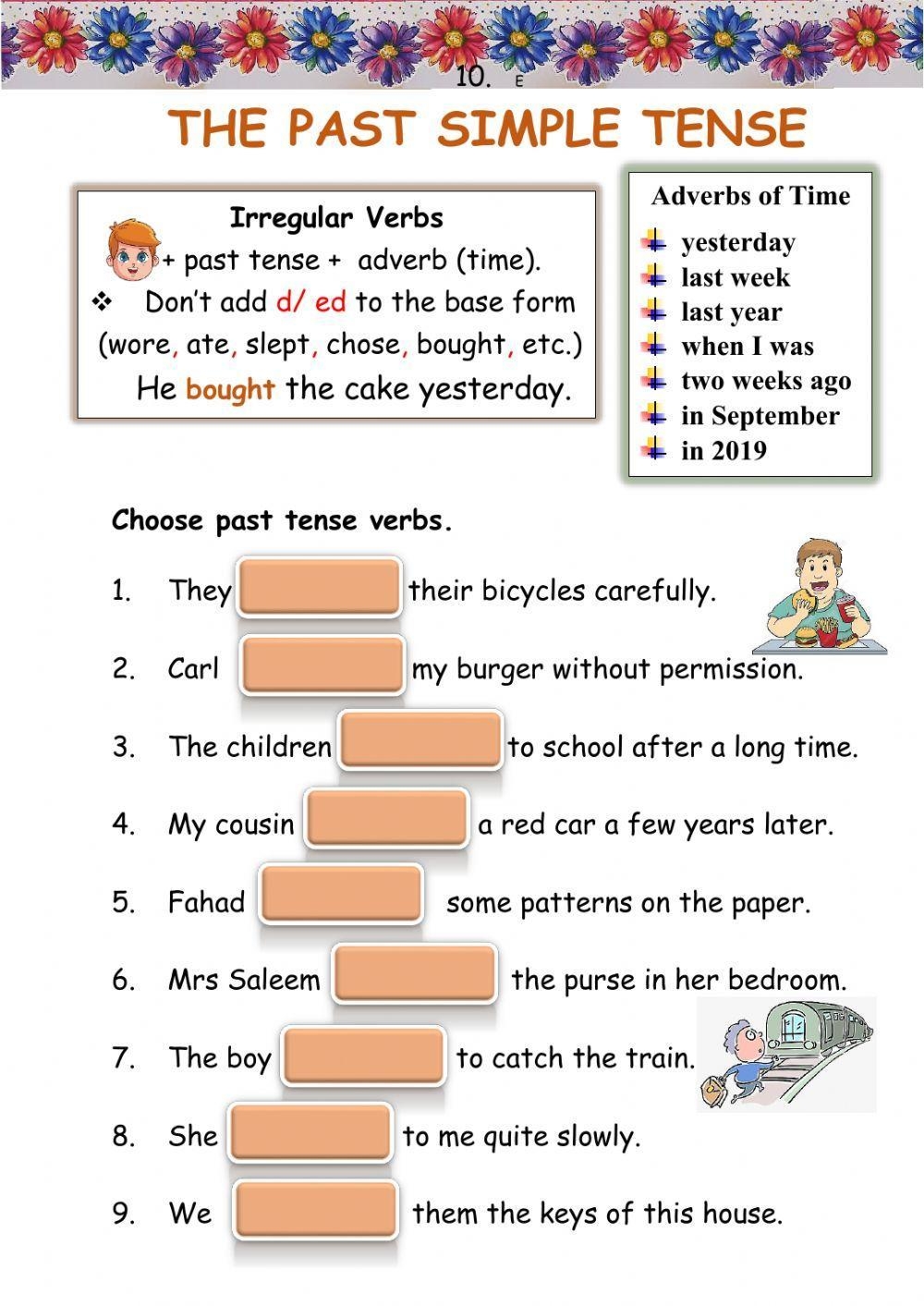 The Past Simple Tense Interactive Worksheet Live Worksheets 