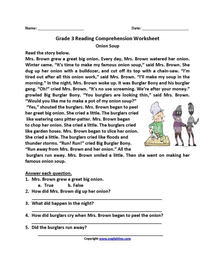 Third Grade Printable Reading Worksheets