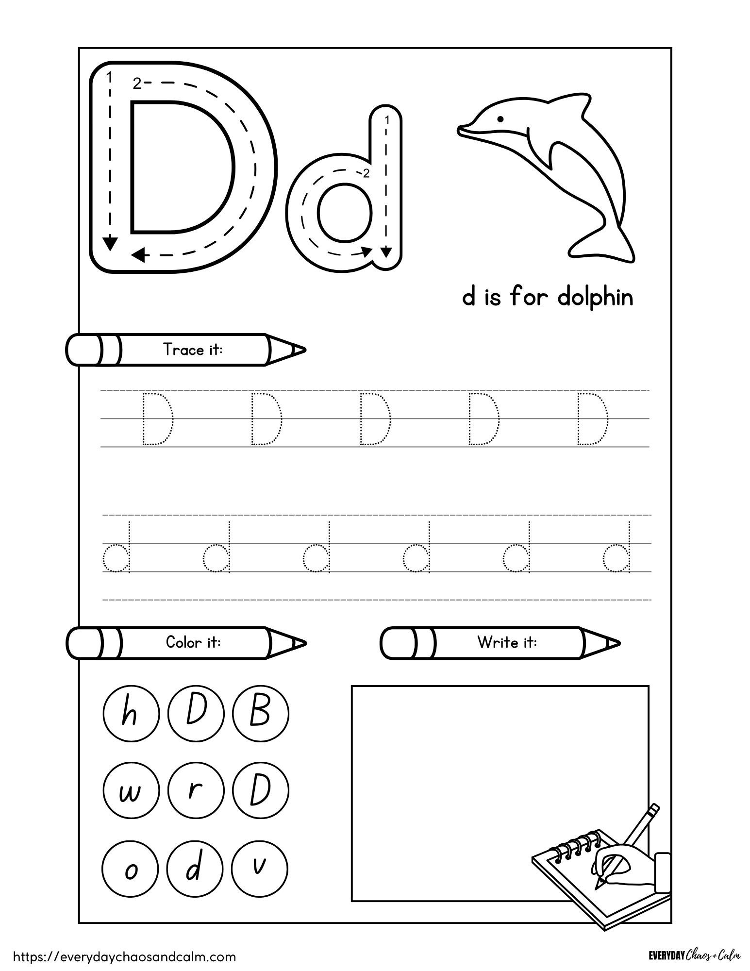 Tracing Letter D Worksheets For Pre Infoupdate