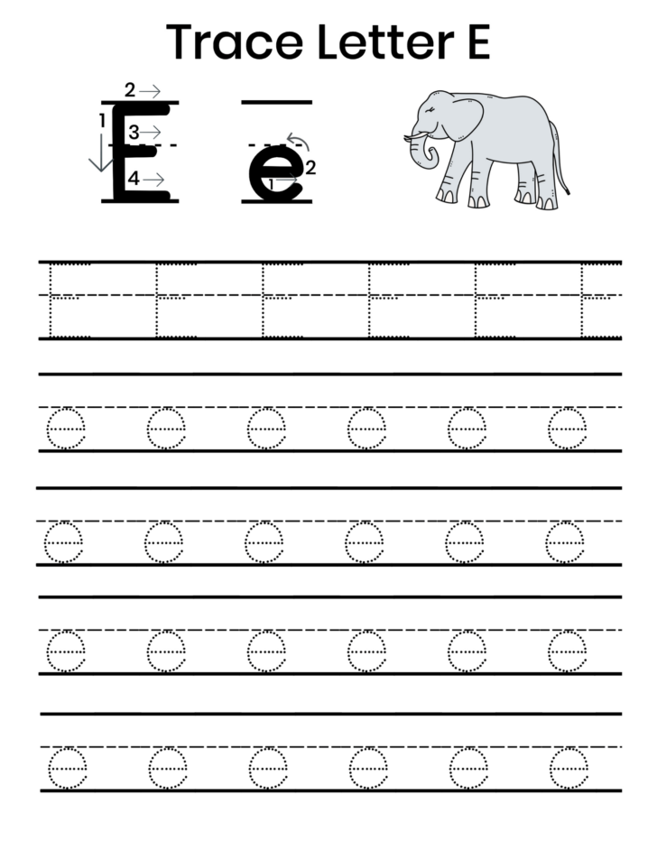 Tracing Letter E Printables Letter Tracing Worksheets