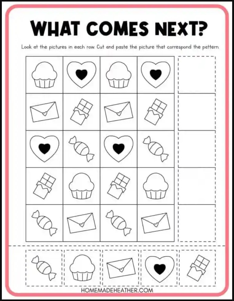 Valentine 39 s Day Printable Activities Free Kindergarten Worksheets
