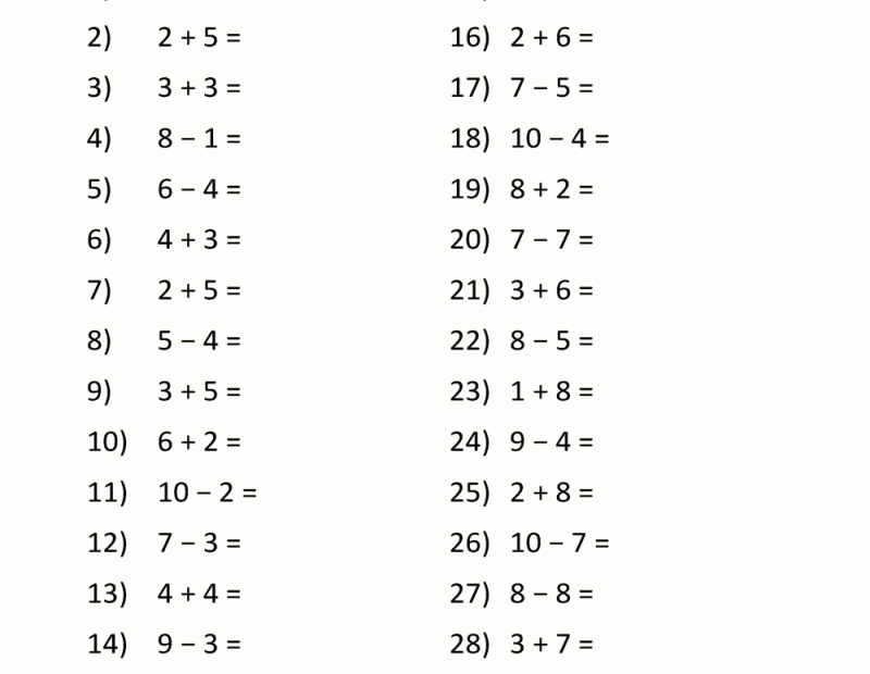 Worksheet Addition And Subtraction Math Worksheets Printable