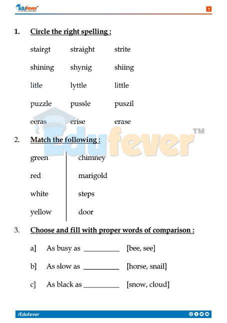 Worksheets For Class 2 English Cbse Class 2 English Worksheet Bilarasa